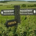 Footpath sign on the Ridgeway
