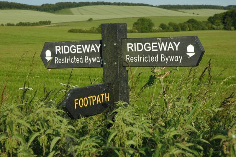 Footpath sign on the Ridgeway